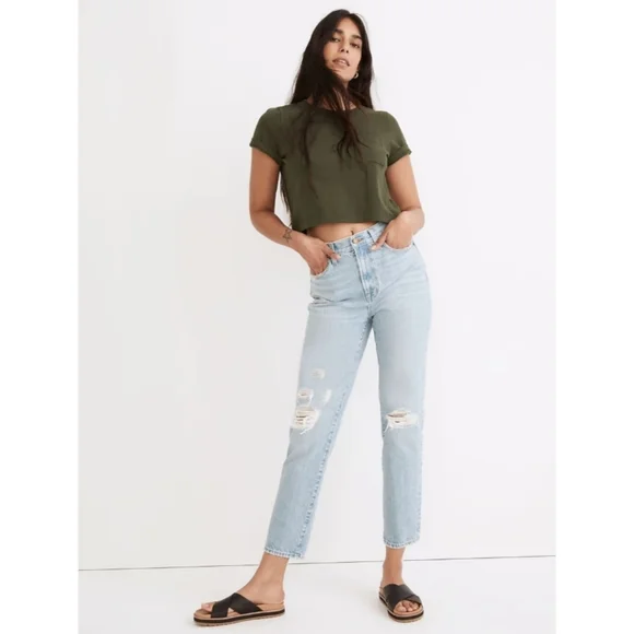 MADEWELL The Perfect Vintage Jean in Grandbay Wash: Ripped Edition - Picture 2 of 14